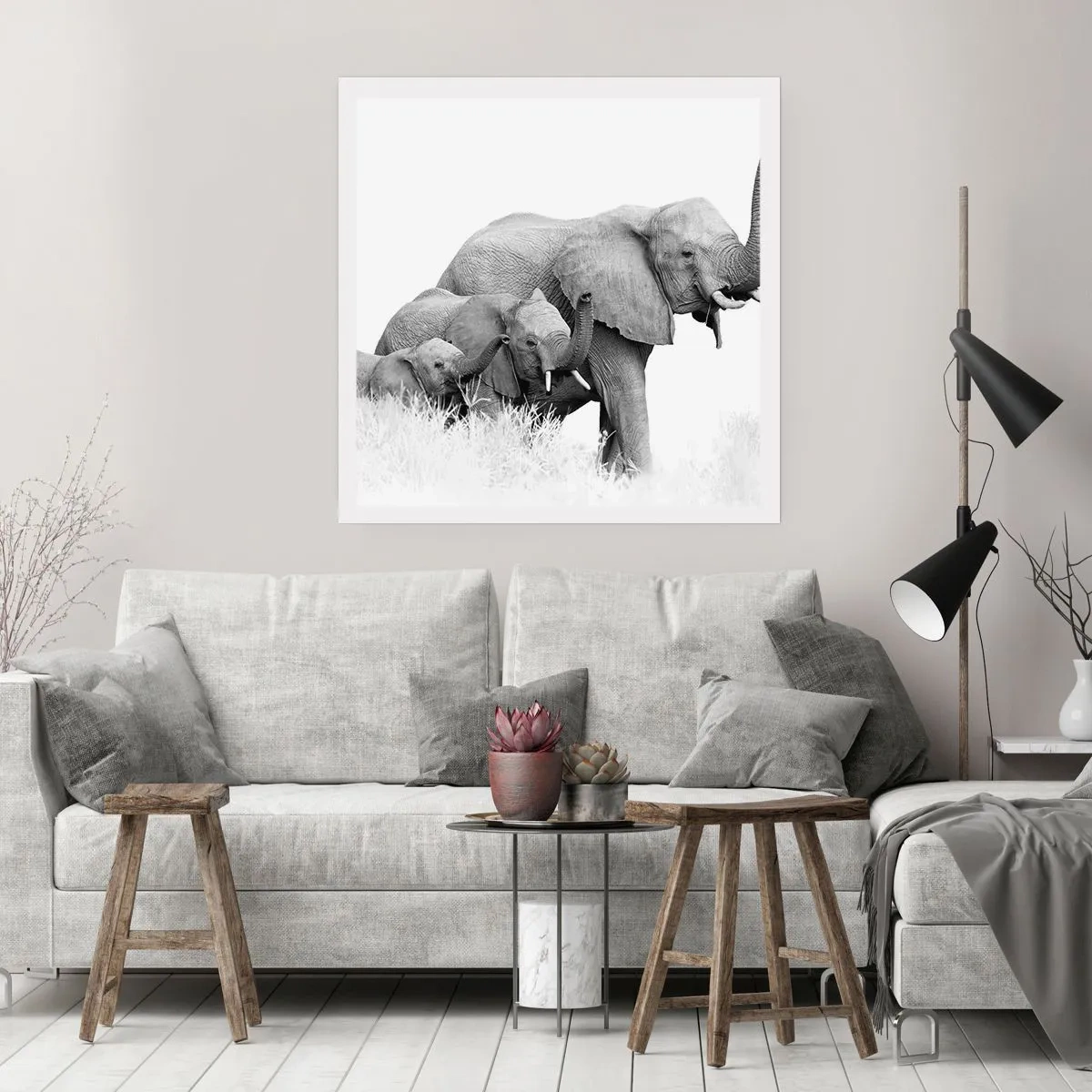 Poster - Een twee drie - 30x30 cm