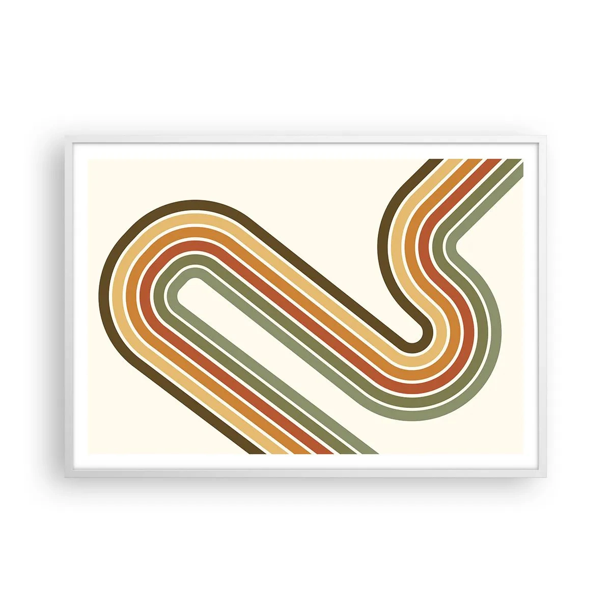 Poster in een witte lijst - Zigzag naar het doel - 100x70 cm
