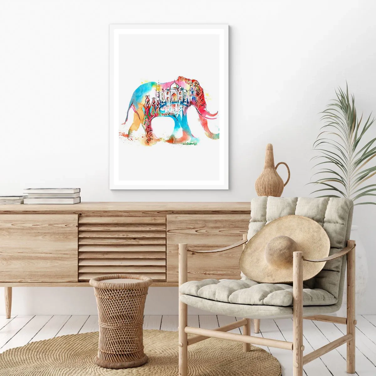 Poster in een witte lijst - India - de uitstraling van liefde - 70x100 cm