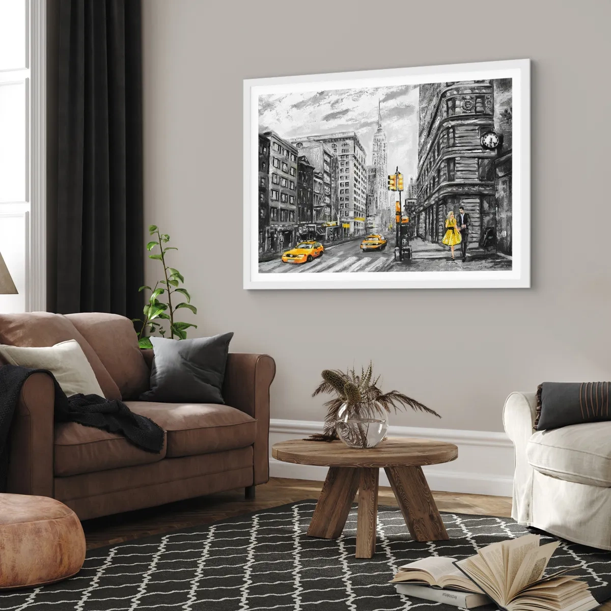 Poster in een witte lijst - Een verhaal uit New York - 40x30 cm