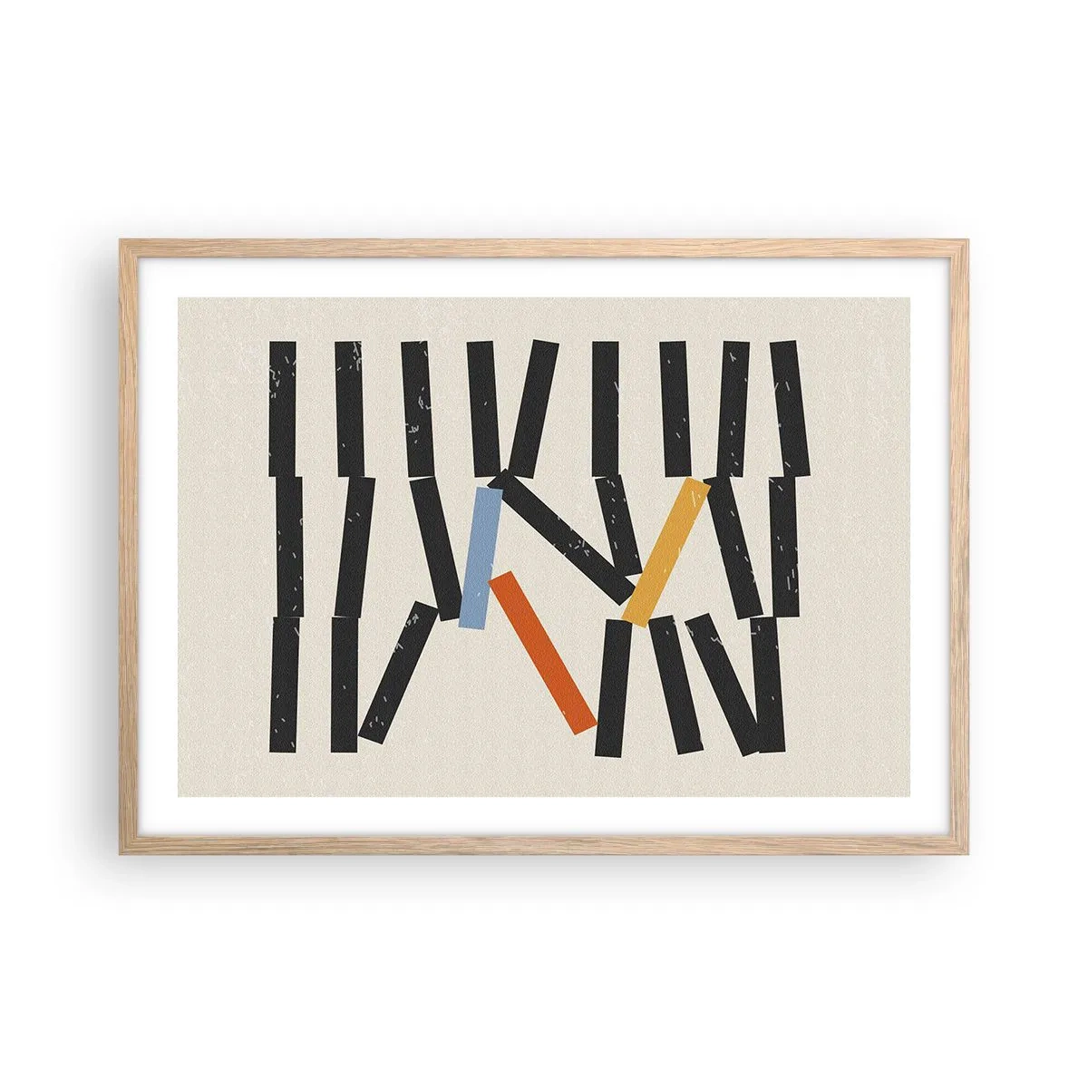 Een poster in een licht eiken lijst - Domino – compositie - 70x50 cm