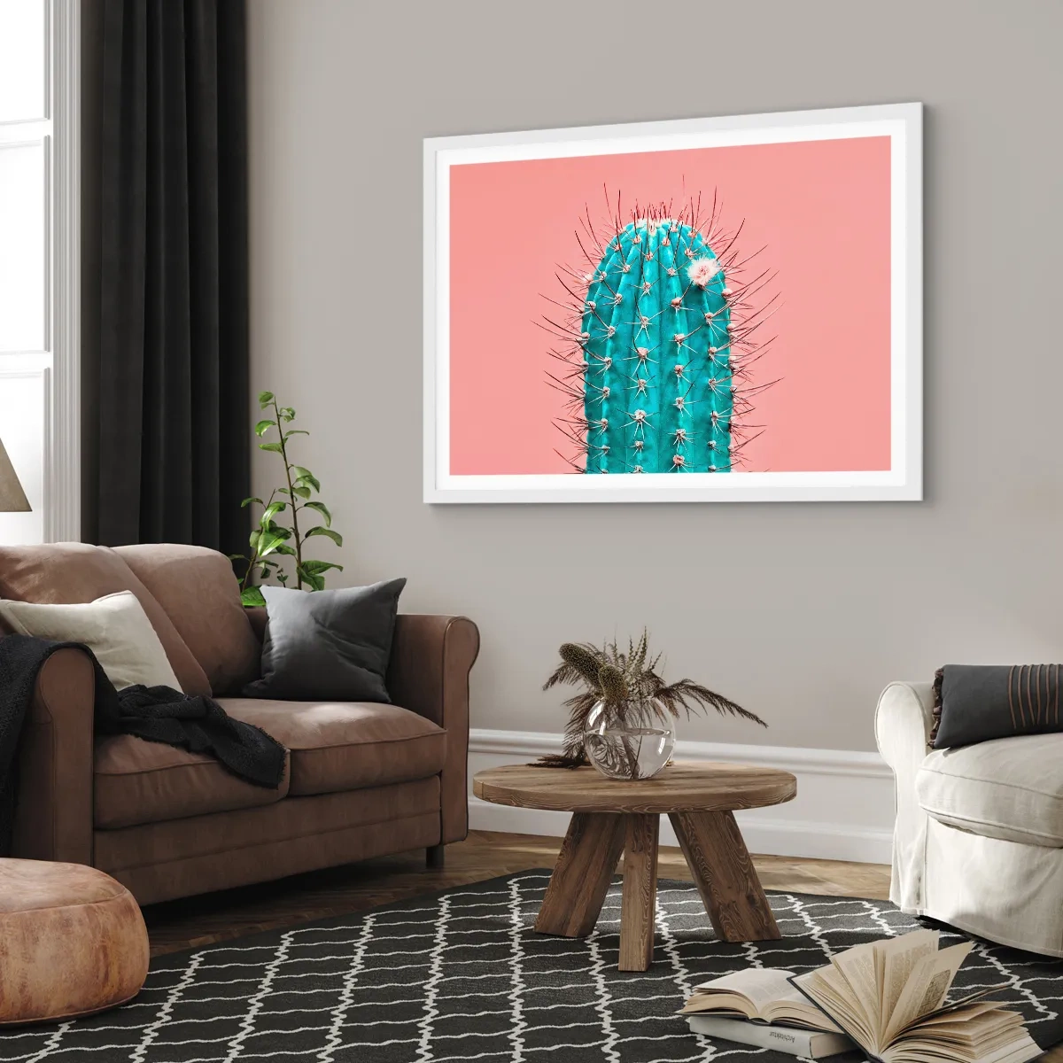 Poster in een witte lijst - Kijk gewoon - 100x70 cm