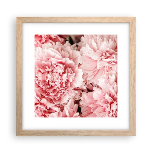 Een poster in een licht eiken lijst - Roze droom - 30x30 cm
