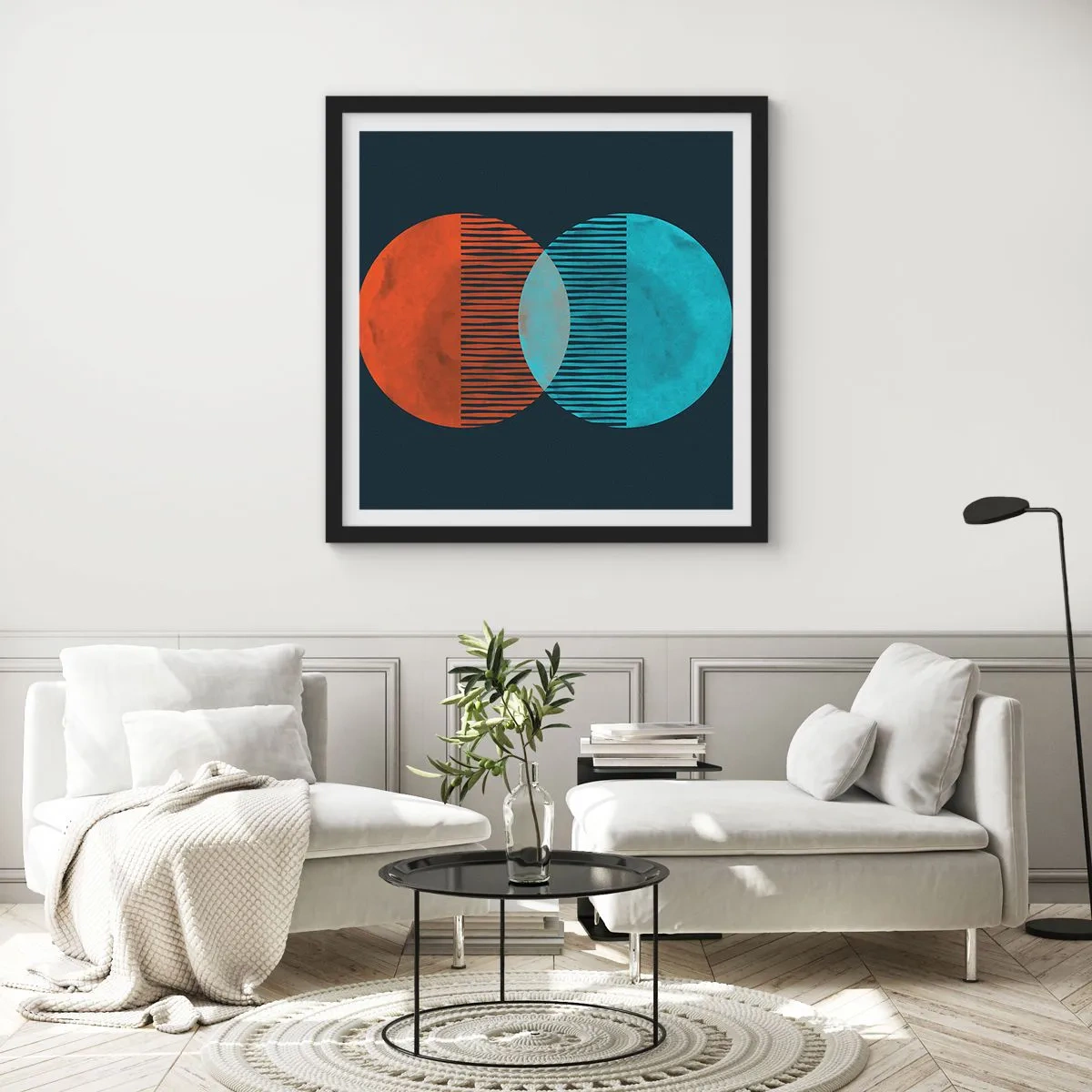 Poster in een zwarte lijst - Astronomische fantasie - 30x30 cm