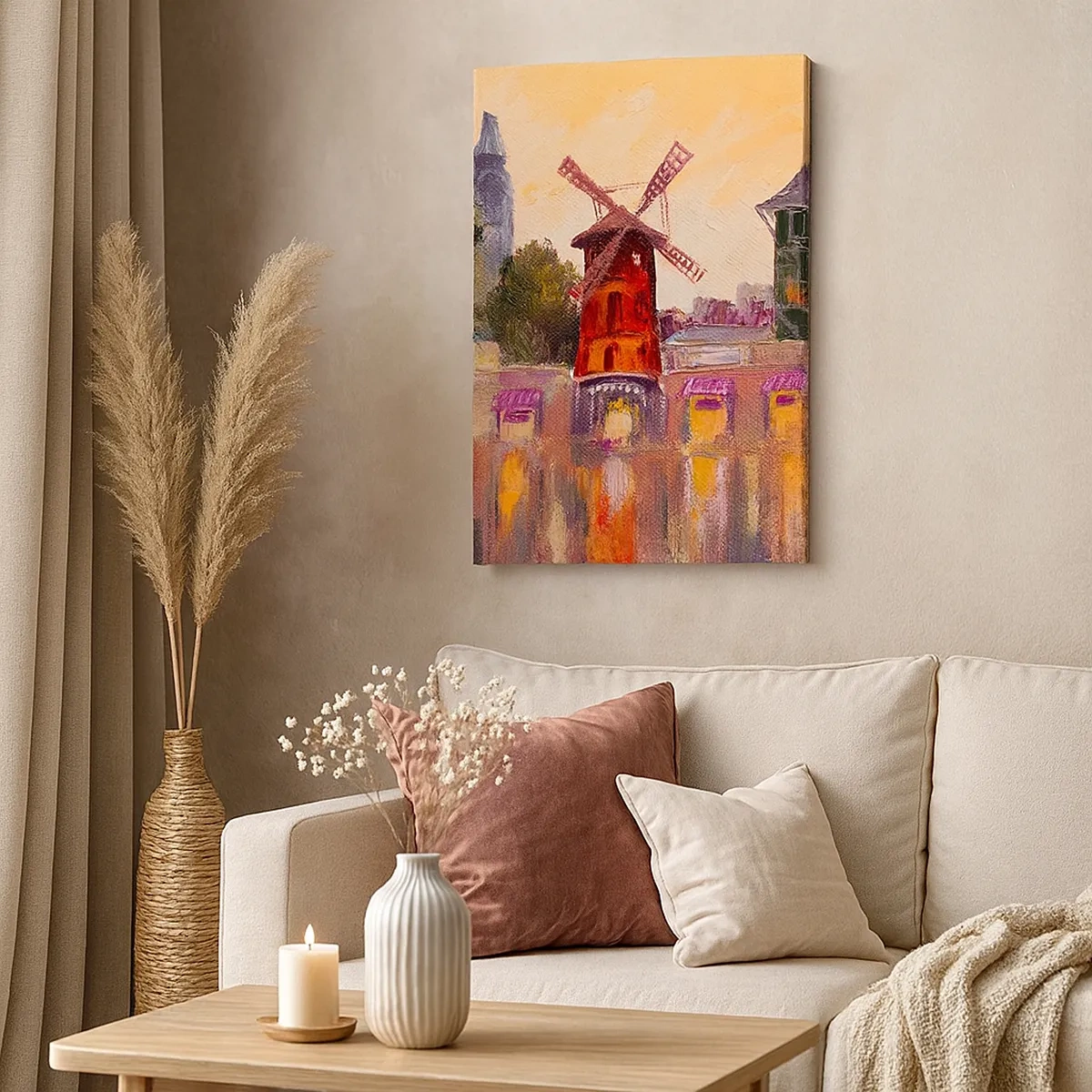 Schilderen op canvas - Parijse iconen – Moulin Rouge - 50x70 cm