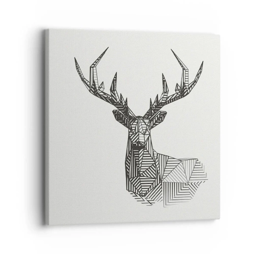 Schilderen op canvas - Een hert in kubistische stijl - 30x30 cm