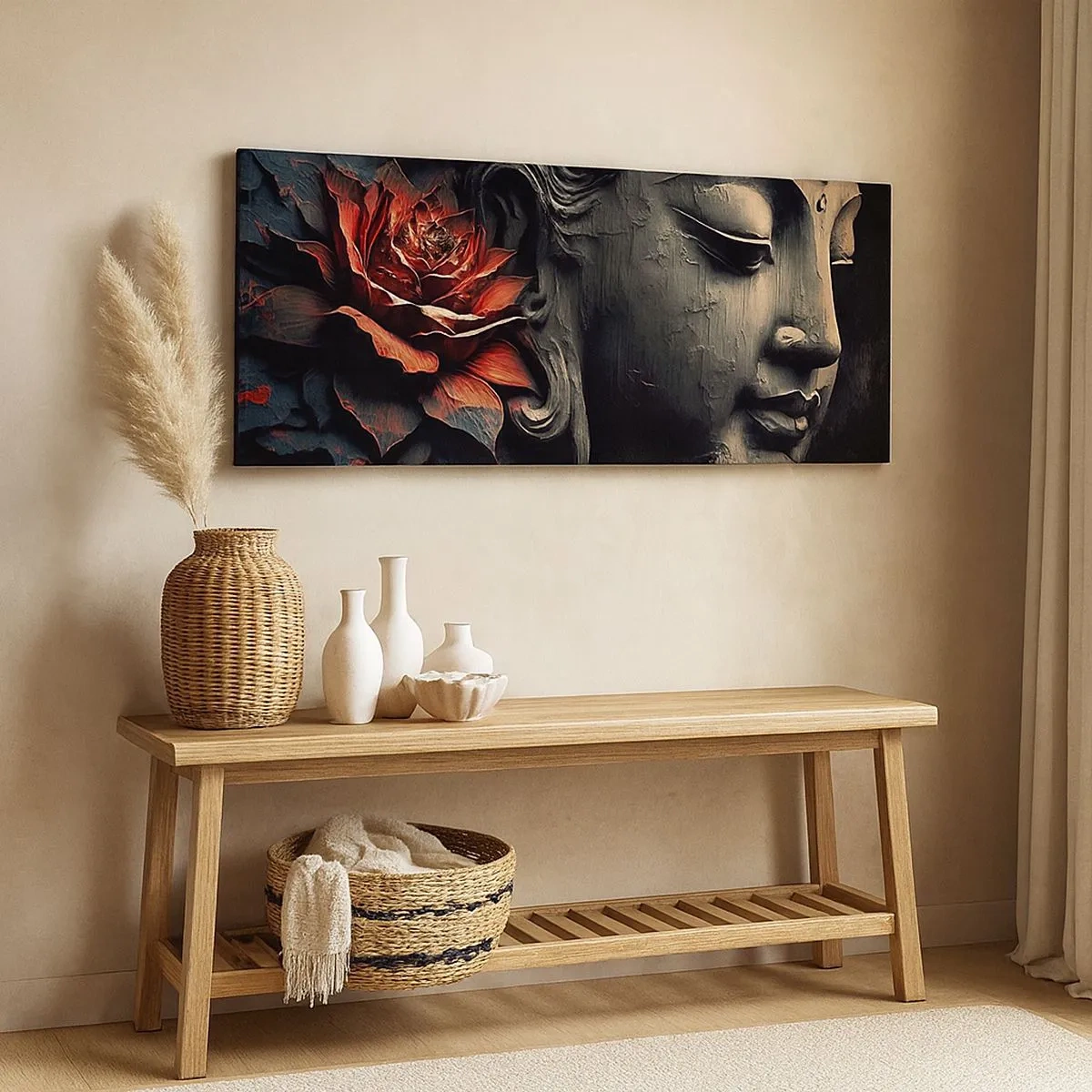 Schilderen op canvas - In harmonie met de wereld - 100x40 cm