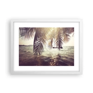 Poster in een witte lijst - Je kunt naar believen in de wolken slingeren - 40x30 cm