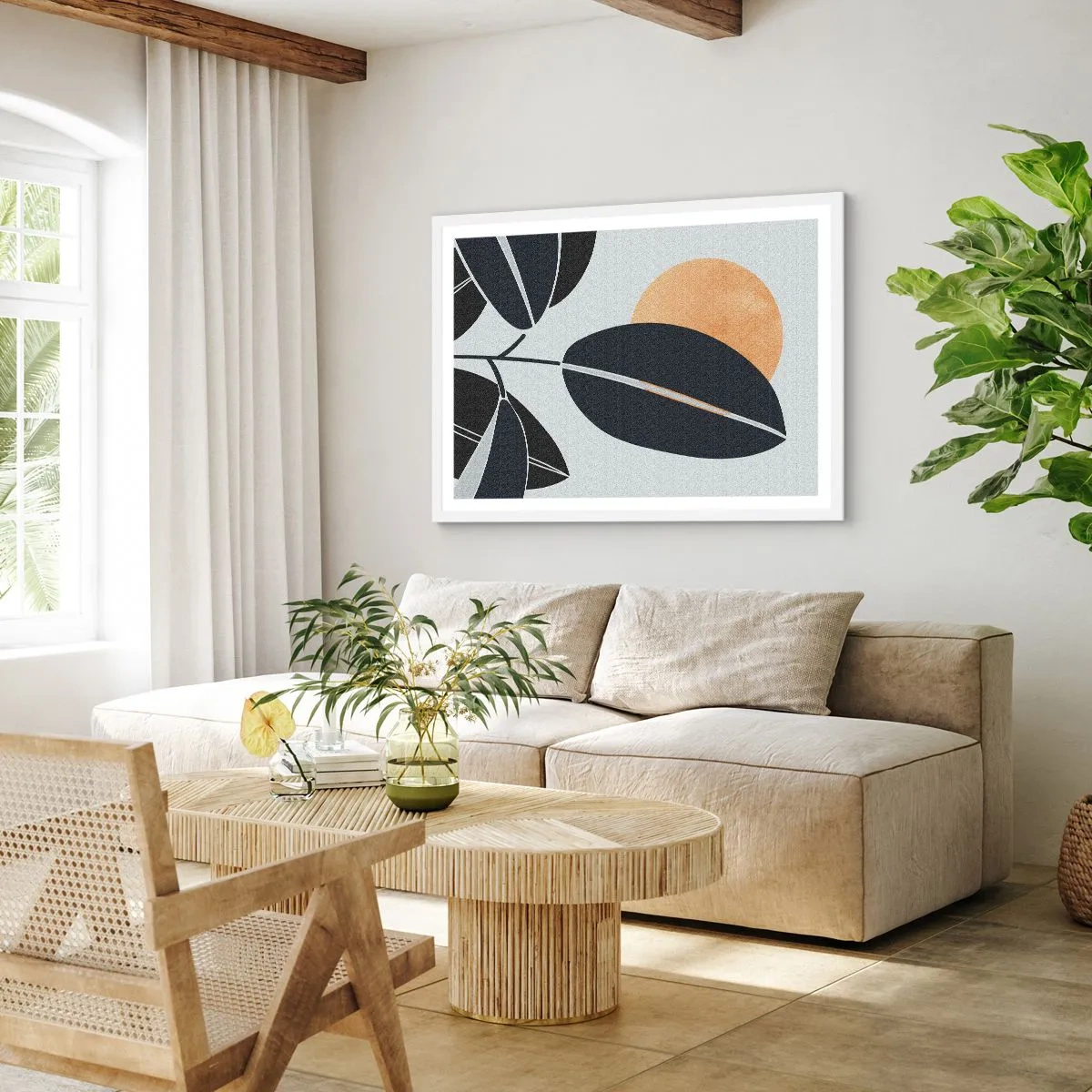 Poster in een witte lijst - Hete zomerdag - 91x61 cm