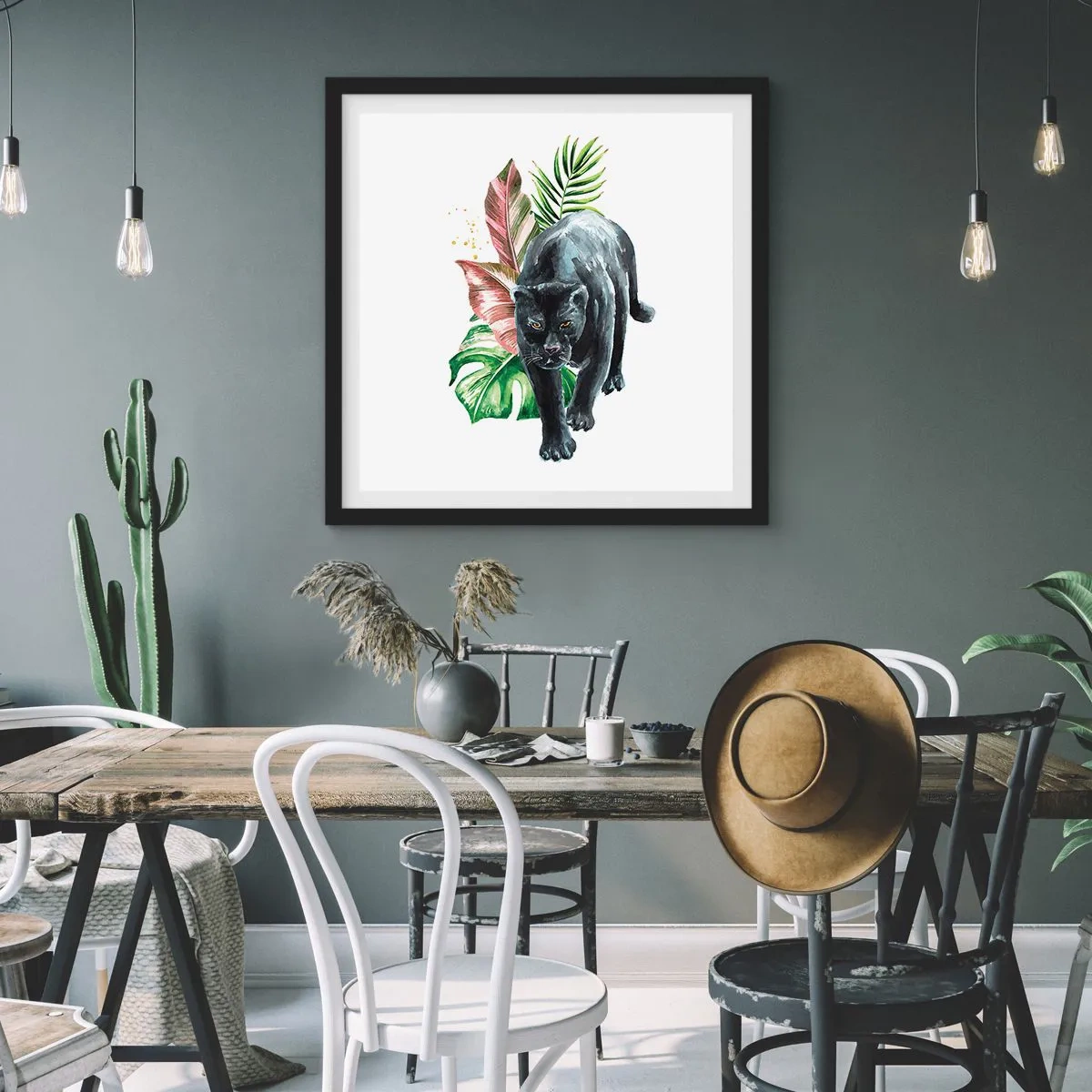 Poster in een zwarte lijst - Wilde van het hart - 60x60 cm