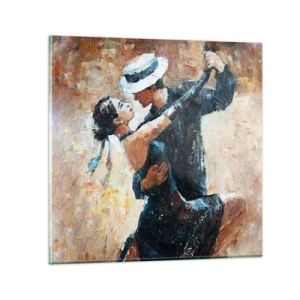 Schilderen op glas - A la Rudolf Valentino - 30x30 cm