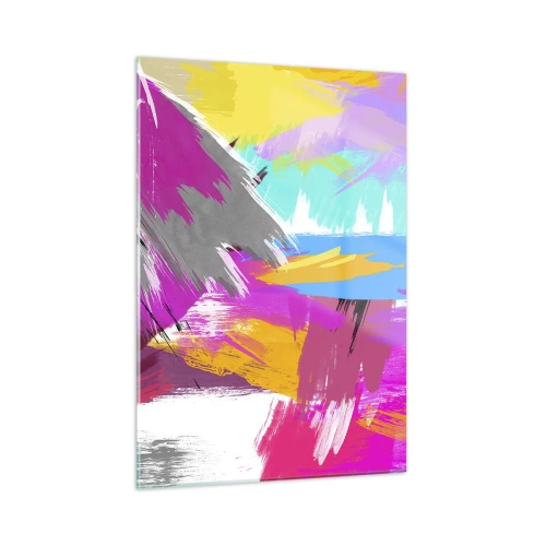 Schilderen op glas - Man, man, man en weer man - 50x70 cm