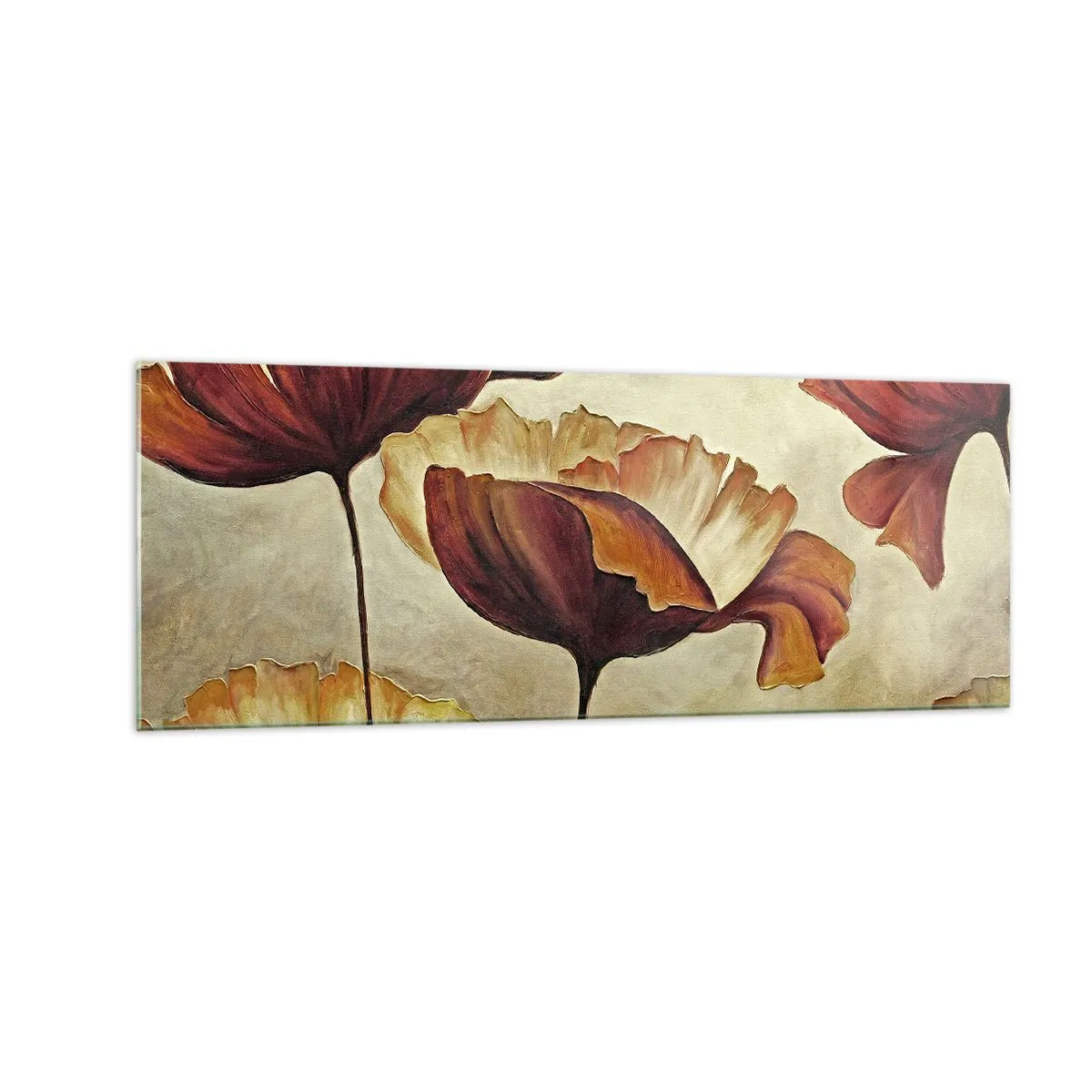 Schilderen op glas - Golvend weiland - 140x50 cm