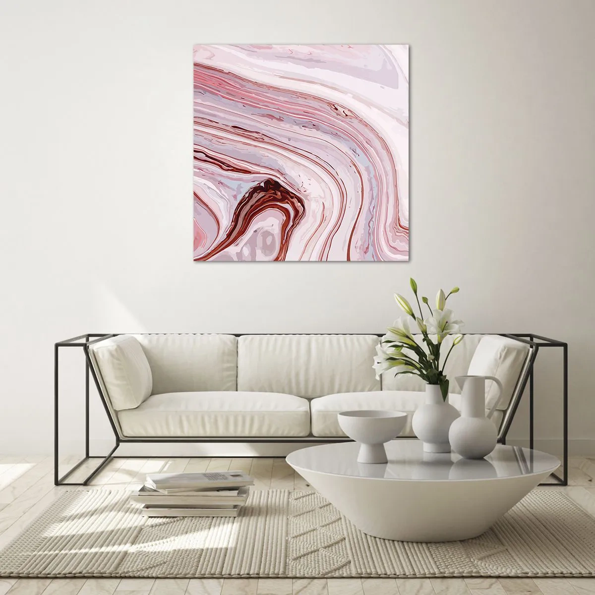 Schilderen op glas - Rechtdoor, dan rechts naar beneden - 60x60 cm