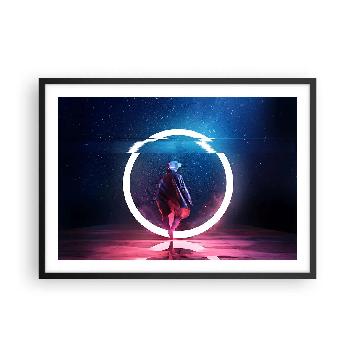 Poster in een zwarte lijst - Tussen werelden - 70x50 cm