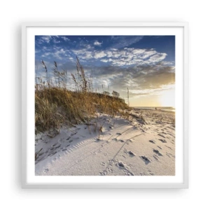 Poster in een witte lijst - Een uitnodiging voor een wandeling - 60x60 cm