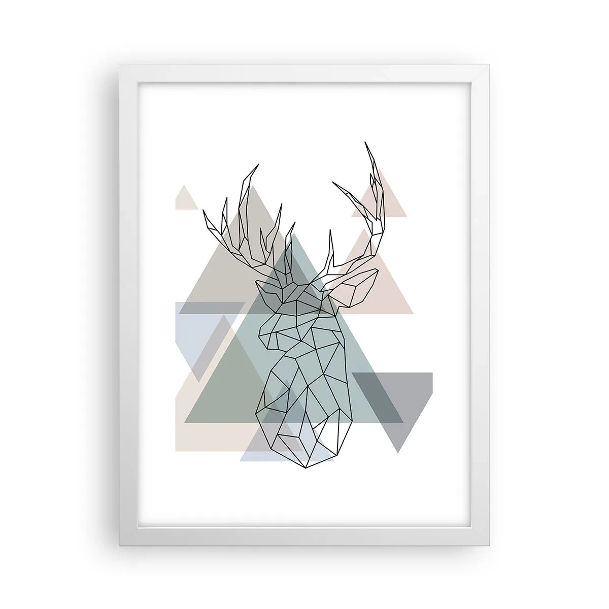 Poster in een witte lijst - In een geometrisch bos - 30x40 cm