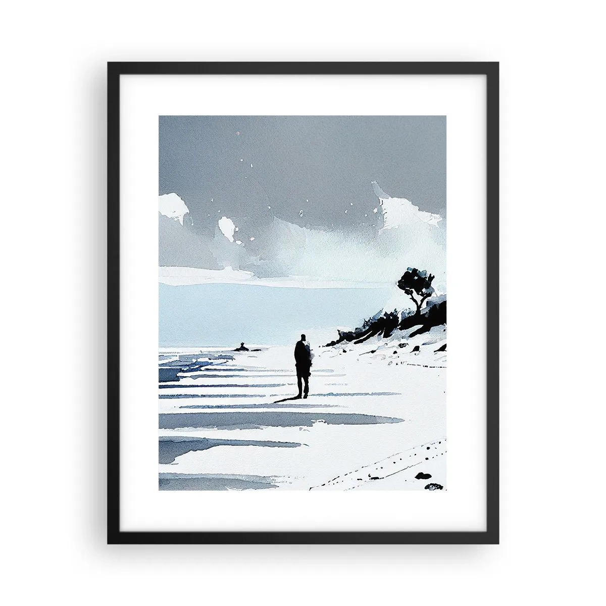 Poster in een zwarte lijst - Alleen - 40x50 cm