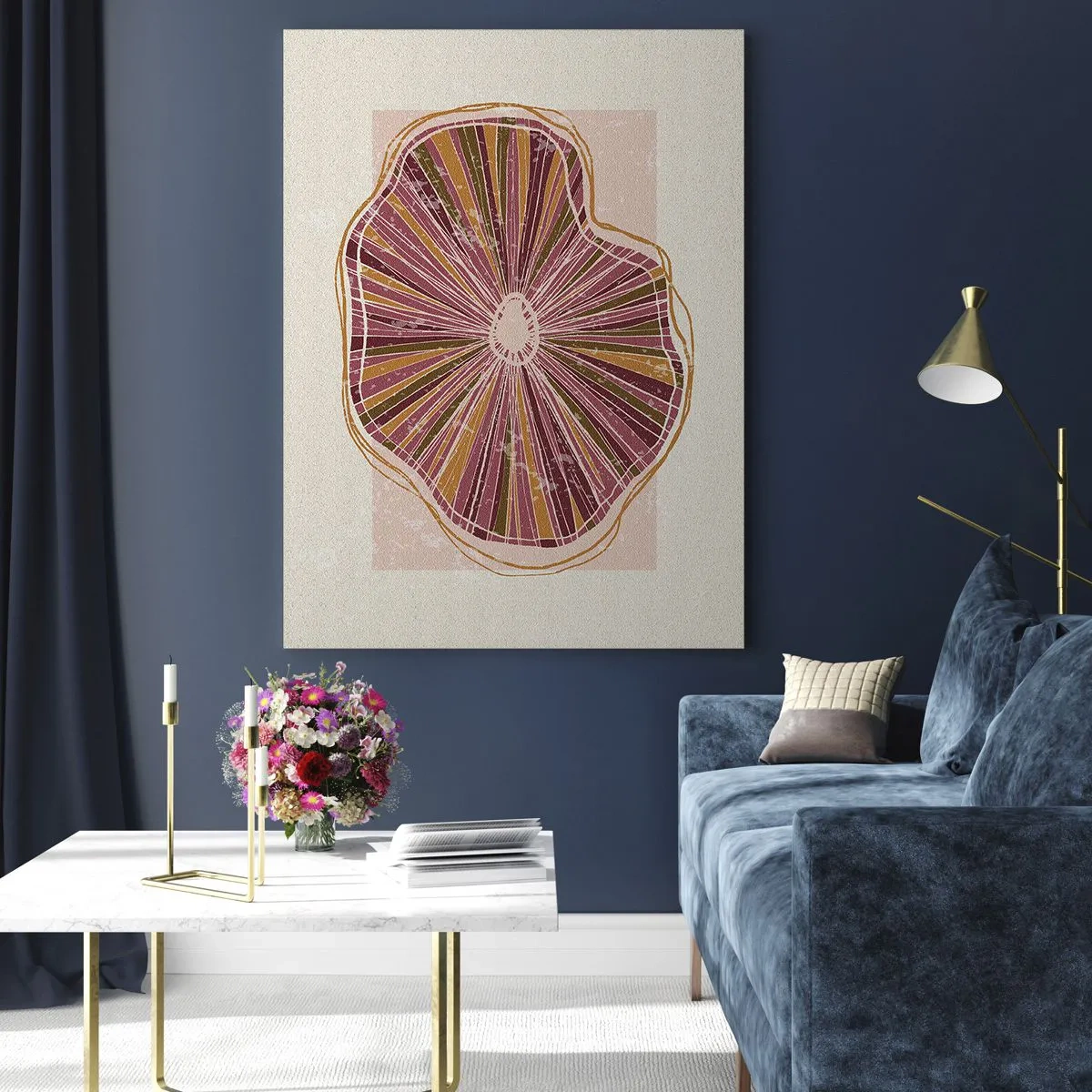 Schilderen op glas - Stralende abstractie - 50x70 cm