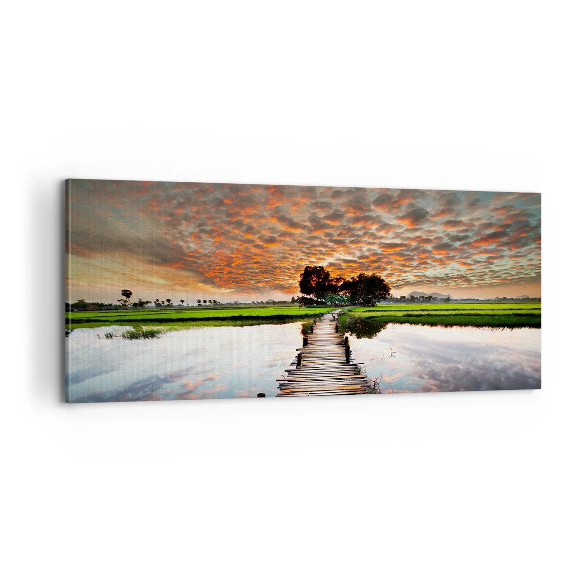 Schilderen op canvas - Strek je armen - ademen - 100x40 cm