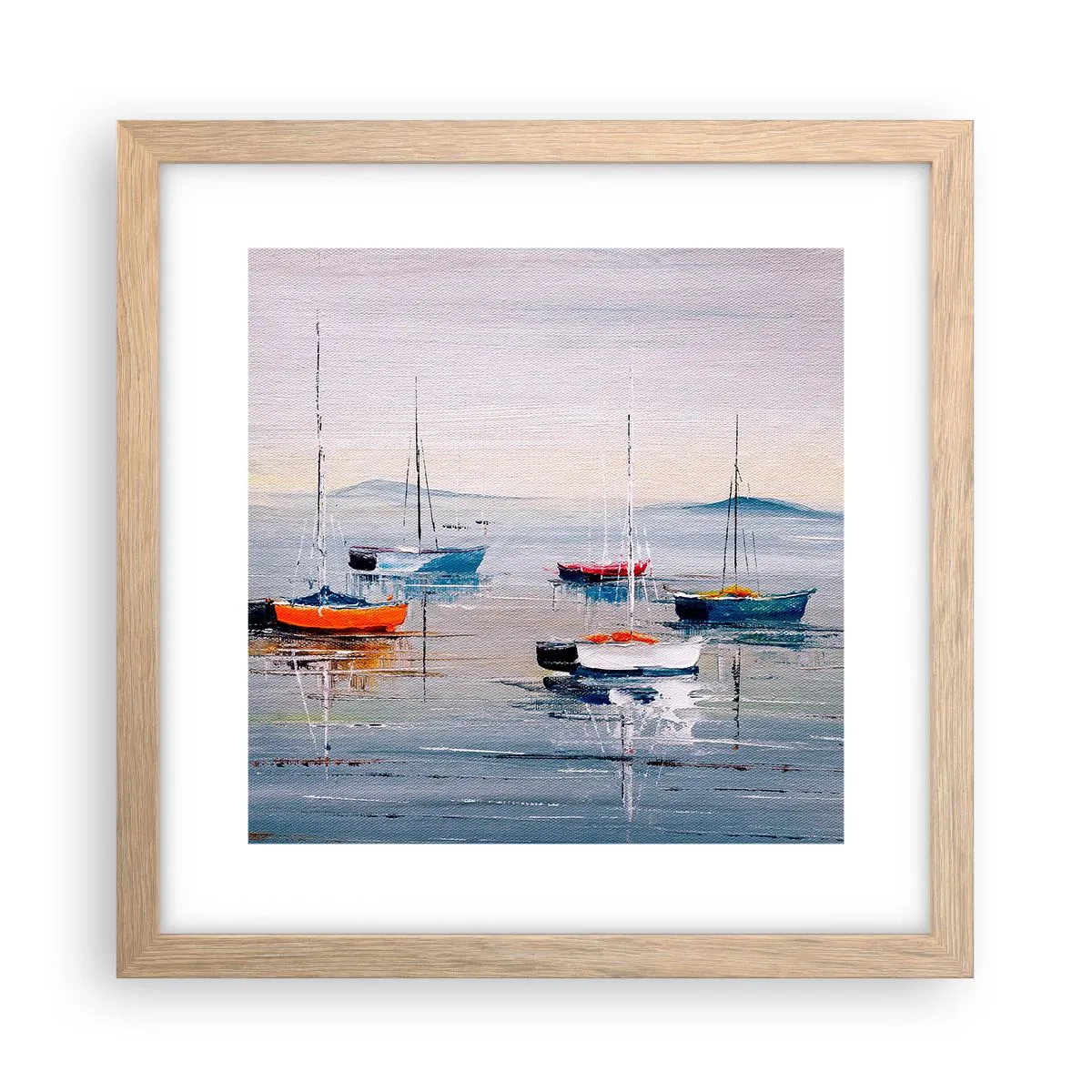 Een poster in een licht eiken lijst - Een welverdiende rust - 30x30 cm