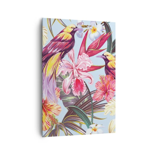 Schilderen op canvas - Bloemblaadjes en veren - 70x100 cm