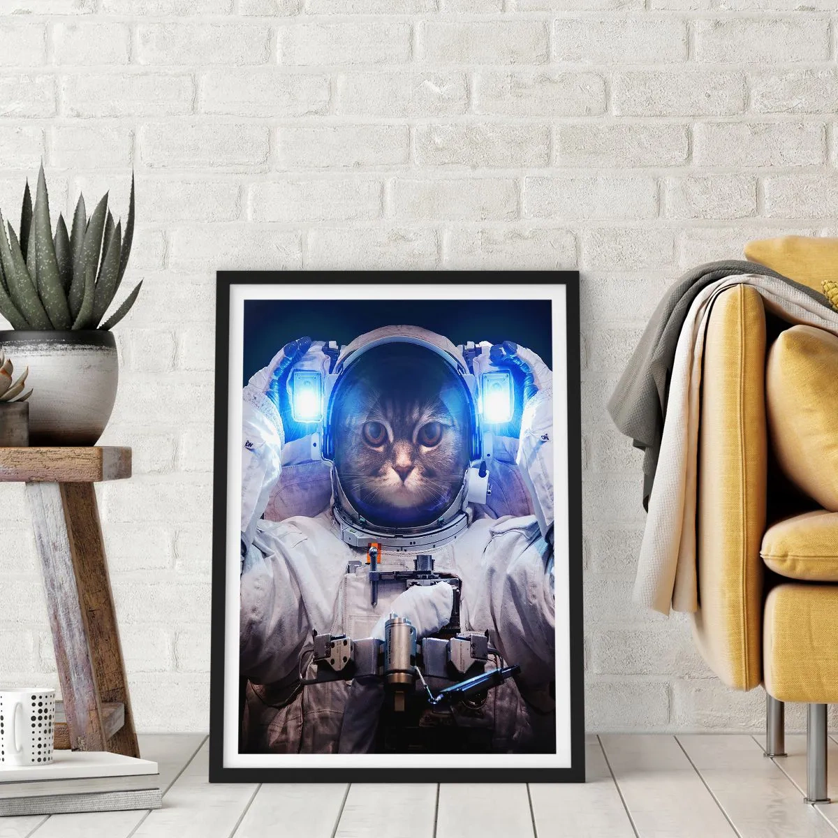 Poster in een zwarte lijst - Houston, je hebt een probleem - 70x100 cm