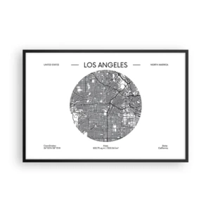 Poster in een zwarte lijst - Anatomie van Los Angeles - 91x61 cm
