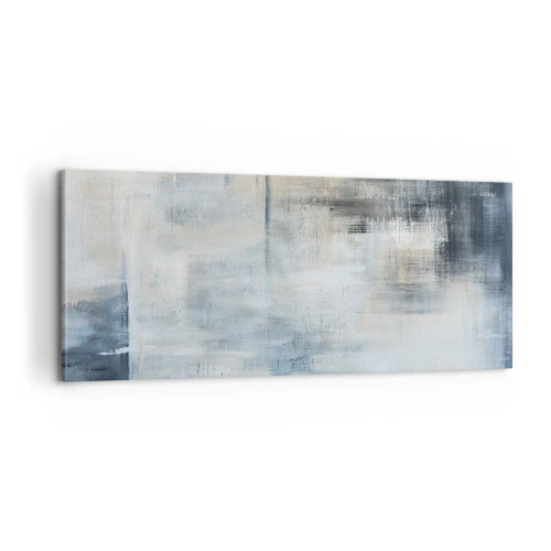 Schilderen op canvas - Achter het blauwe gordijn - 100x40 cm
