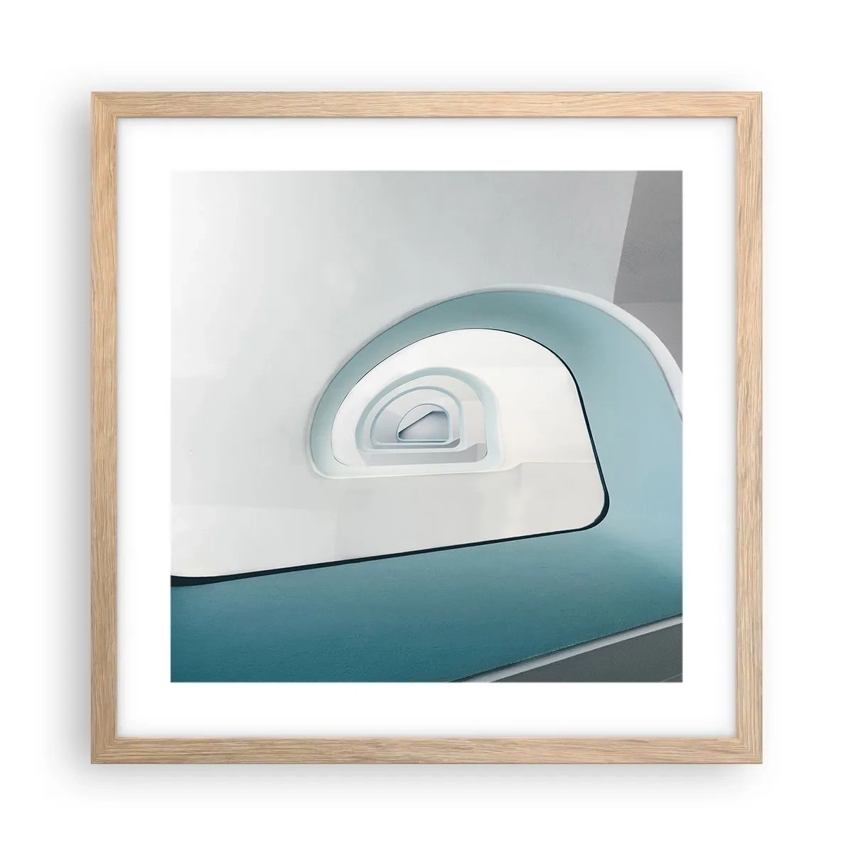 Een poster in een licht eiken lijst - Naar de bodem van de blauwe - 40x40 cm