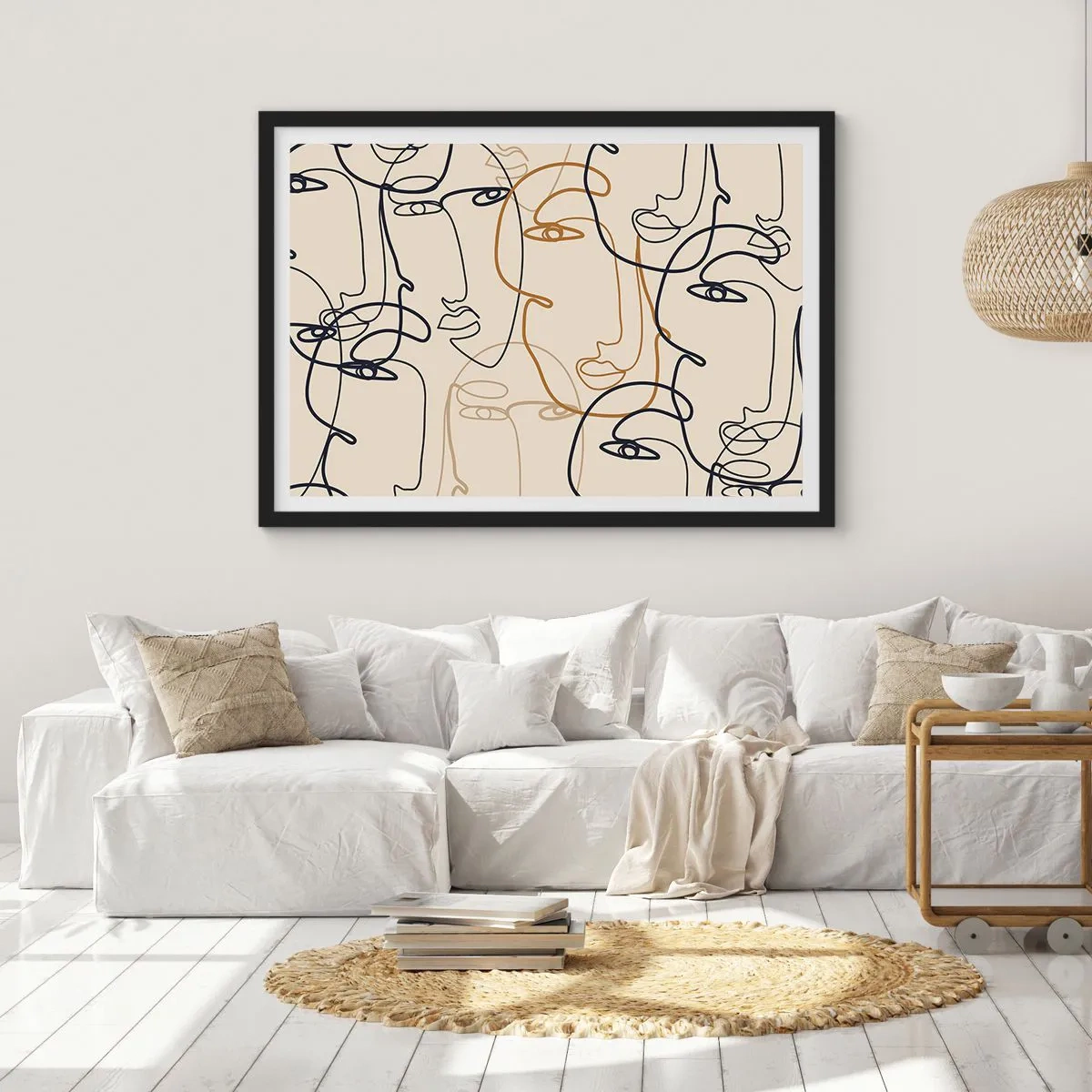 Poster in een zwarte lijst - Het portret is vermenigvuldigd - 40x30 cm