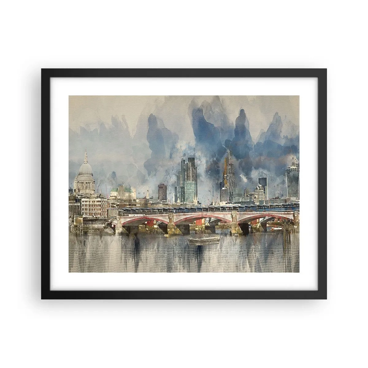 Poster in een zwarte lijst - Londen in al zijn glorie - 50x40 cm