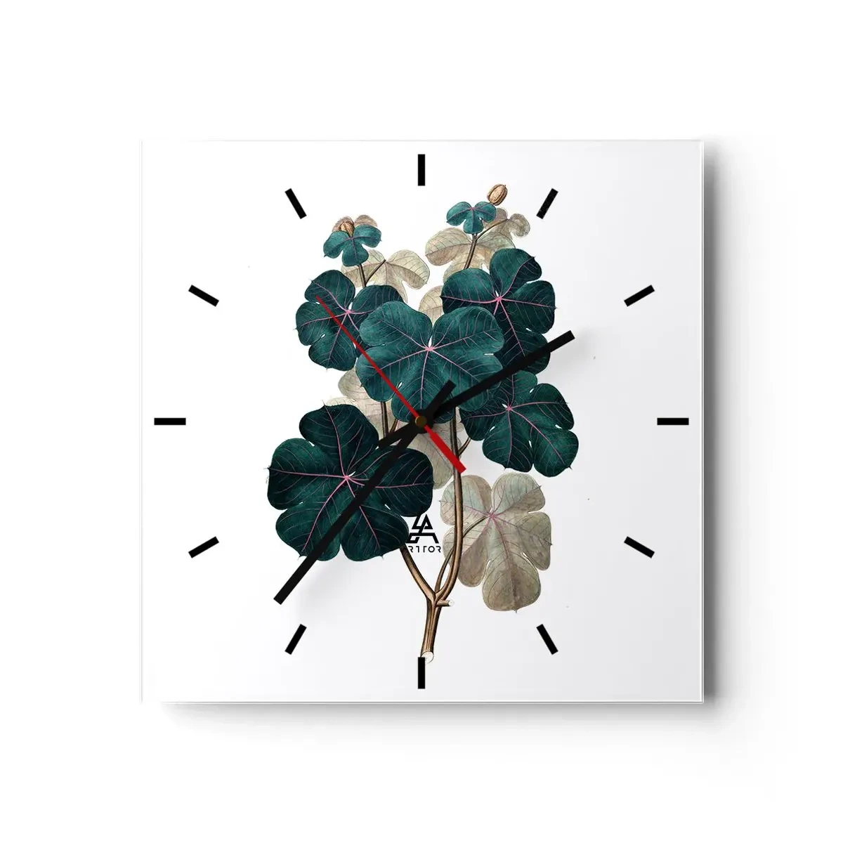 Wandklok - Klok - Uit het oude herbarium - 40x40 cm