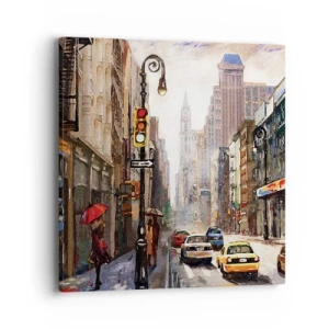 Schilderen op canvas - New York - ook kleurrijk in de regen - 40x40 cm