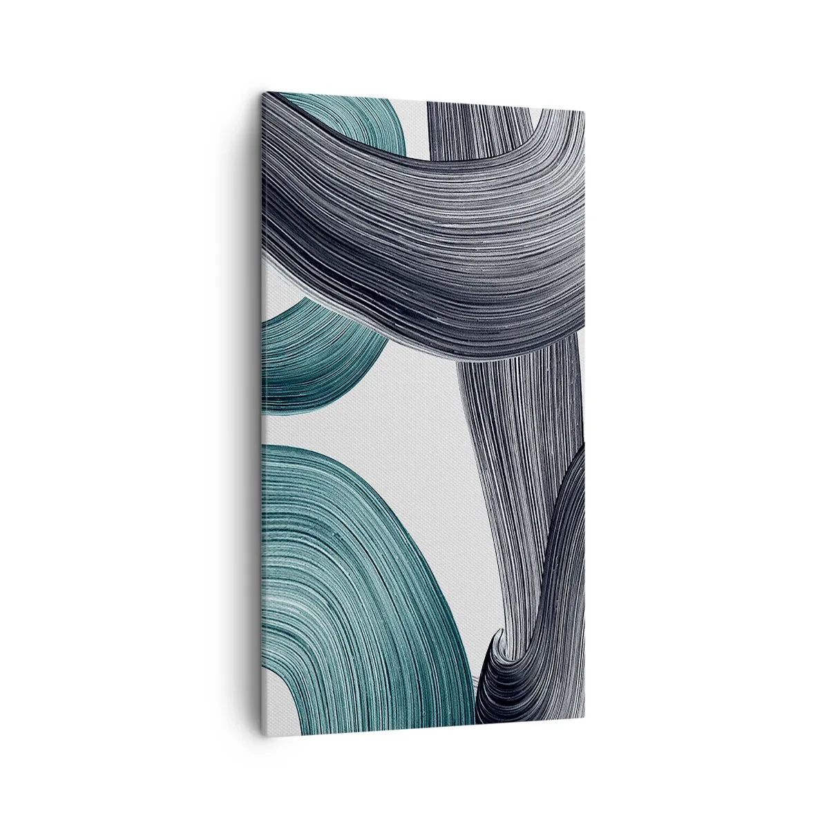 Schilderen op canvas - Smaragdgroene en zwarte paden - 45x80 cm