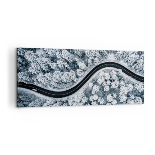 Schilderen op canvas - Door het winterbos - 100x40 cm