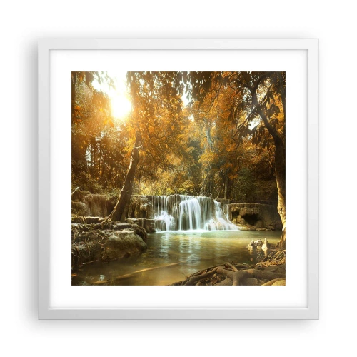 Poster in een witte lijst - Park cascade - 40x40 cm