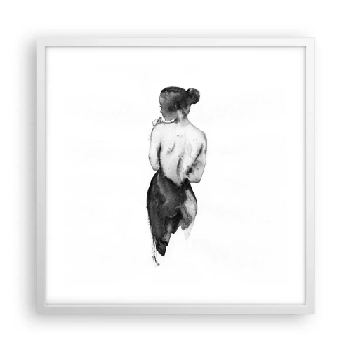 Poster in een witte lijst - Bij haar verdwijnt de wereld - 50x50 cm