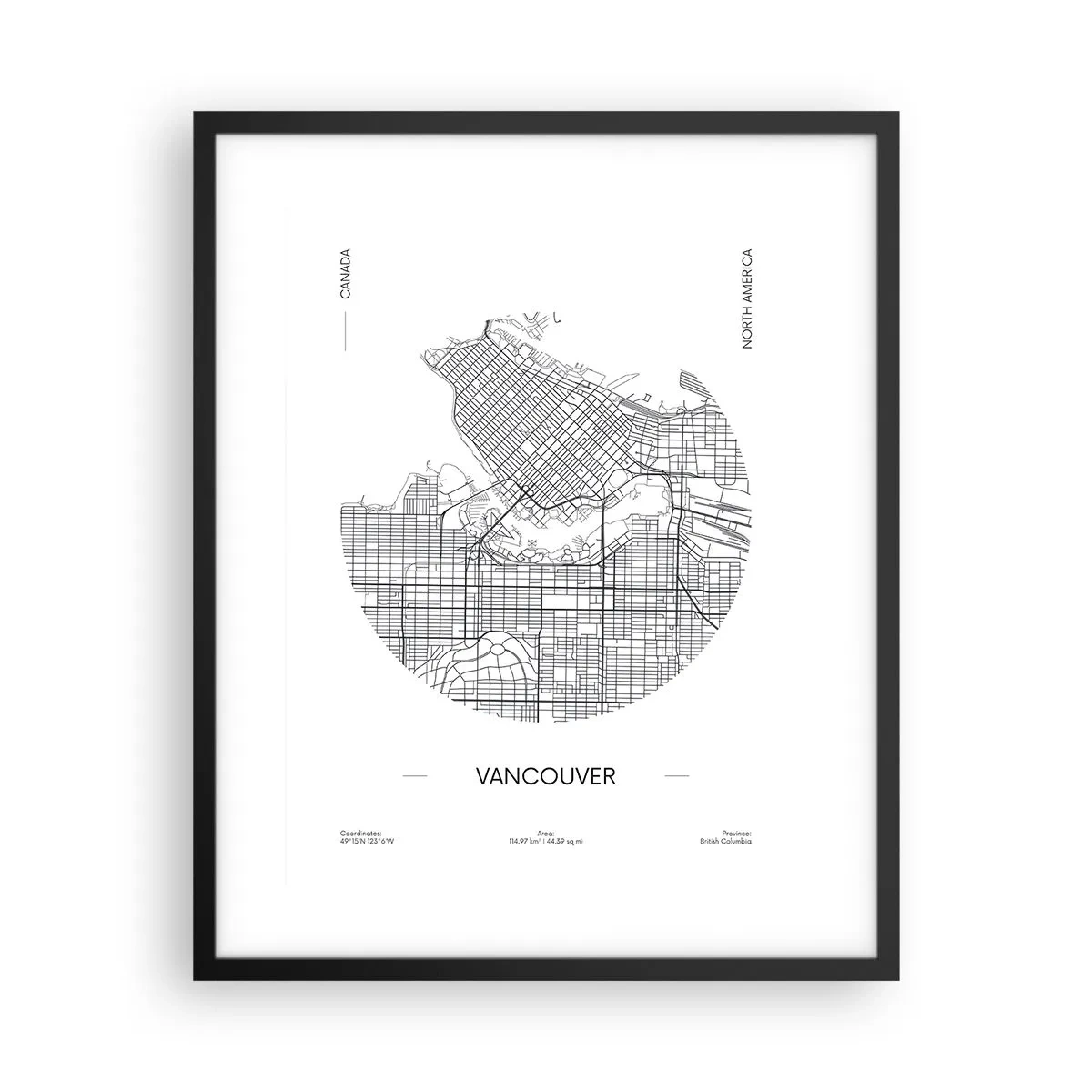 Poster in een zwarte lijst - Anatomie van Vancouver - 40x50 cm