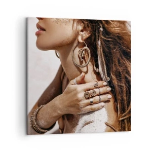 Schilderen op canvas - Koningin van het wilde strand - 50x50 cm