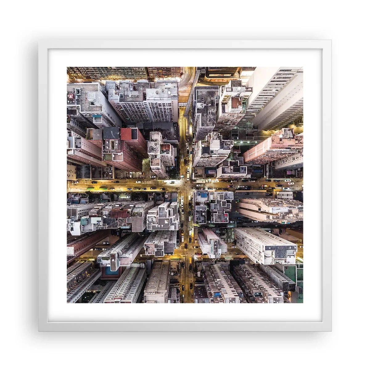 Poster in een witte lijst - Groeten uit Hong Kong - 50x50 cm