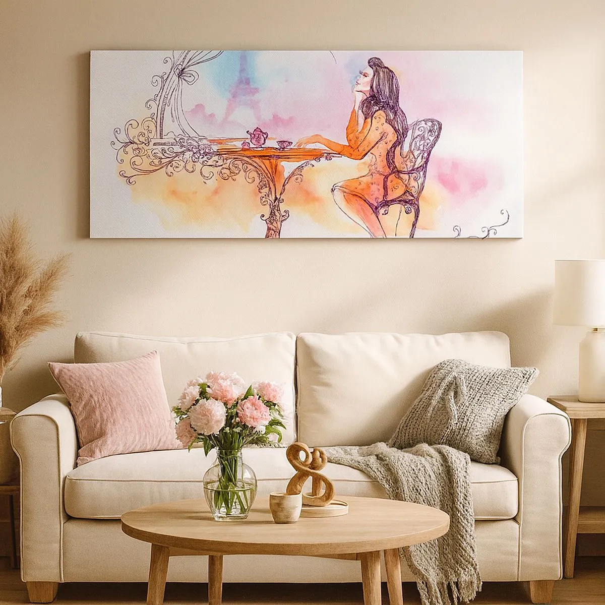 Schilderen op canvas - Parijse chic - 100x40 cm
