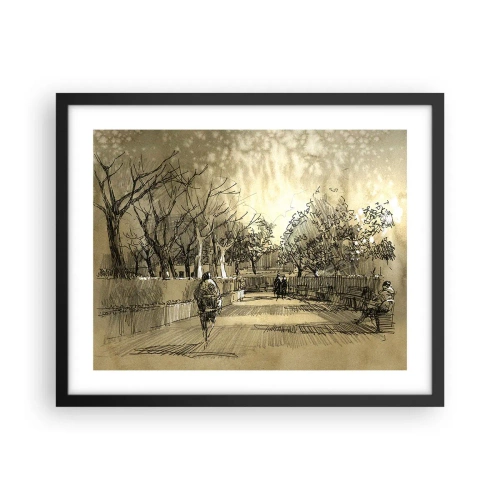 Poster in een zwarte lijst - Een moment gestopt met een veer - 50x40 cm