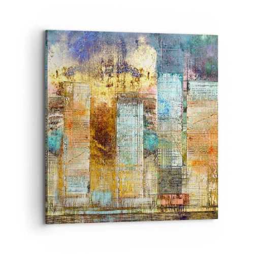 Schilderen op canvas - Een zonnige metropool - 70x70 cm