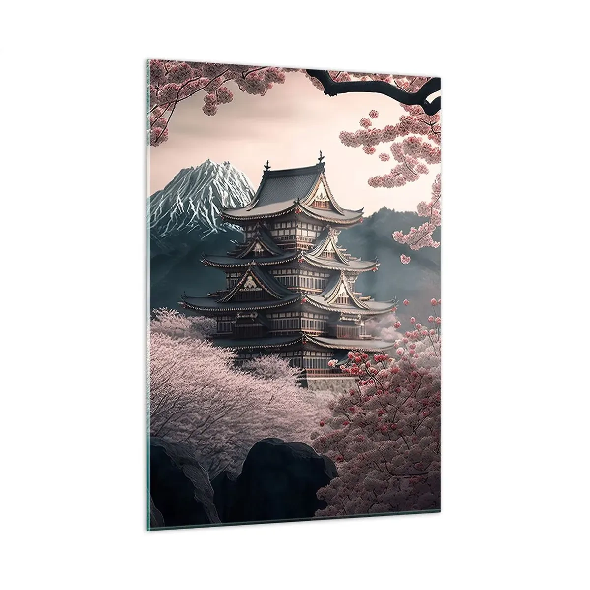 Schilderen op glas - Het land van de kersenbloesem - 50x70 cm