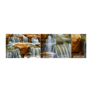 Fotobehang Monster Premium Sand - Trap naar de hemel - Waterval, Natuur, Landschap - 100x30 cm