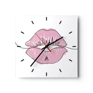 Wandklok - Klok - Klaar om te kussen? - 30x30 cm