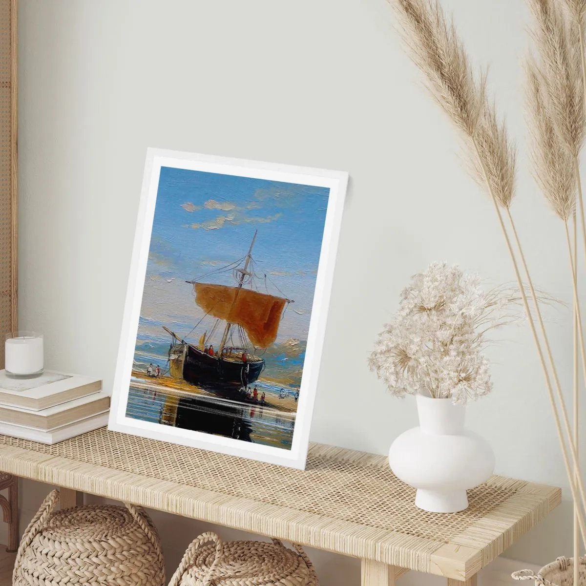 Poster in een witte lijst - Water, bodem, lucht - 30x40 cm