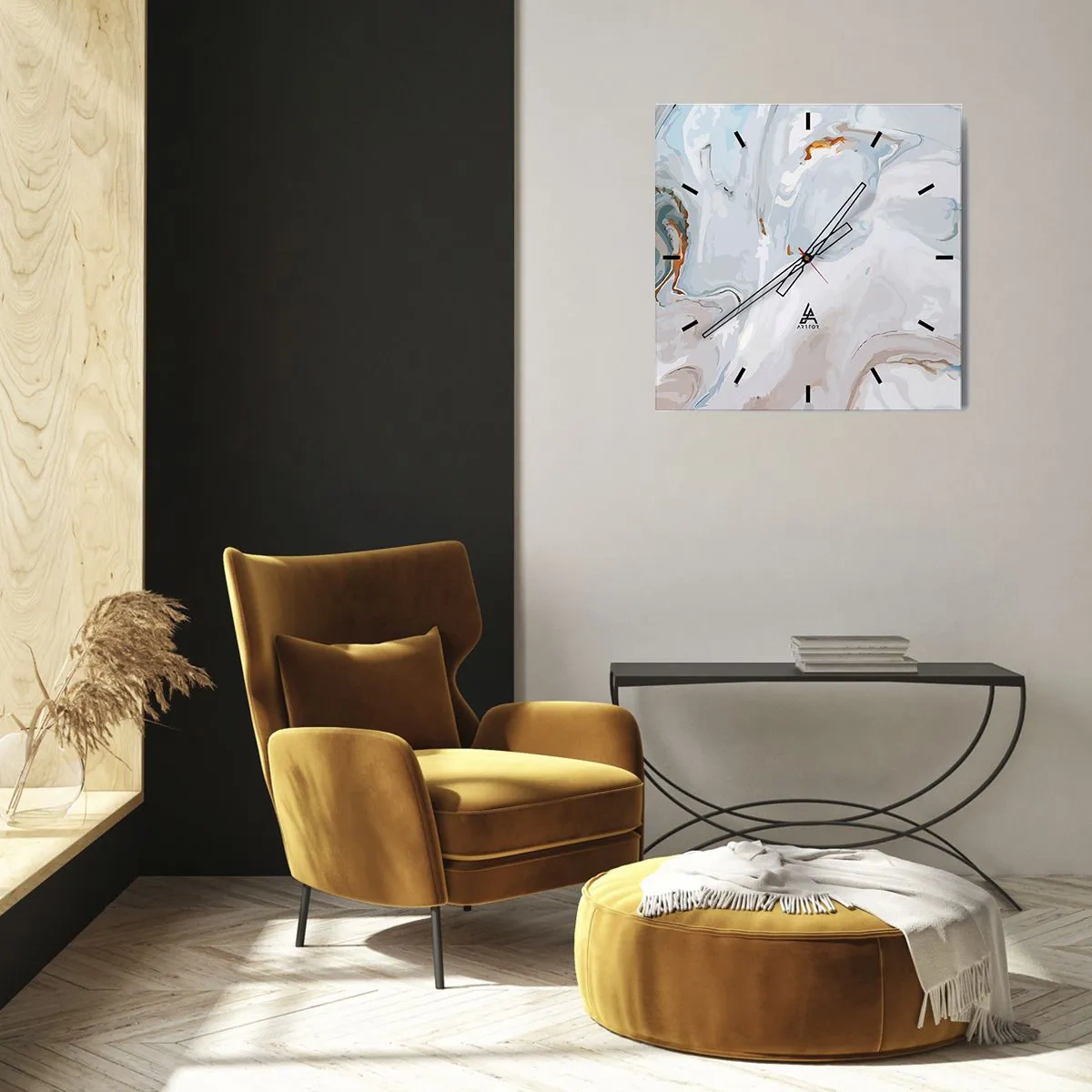Wandklok - Klok - Het wit is verheven - 30x30 cm