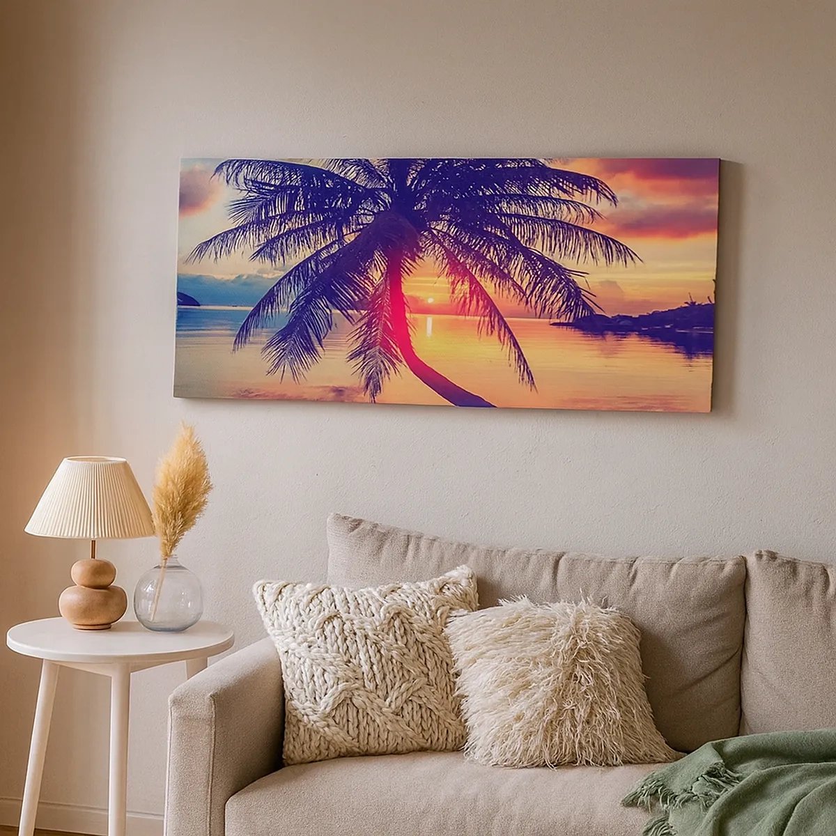 Schilderen op canvas - Avond onder de palmbomen - 30x30 cm